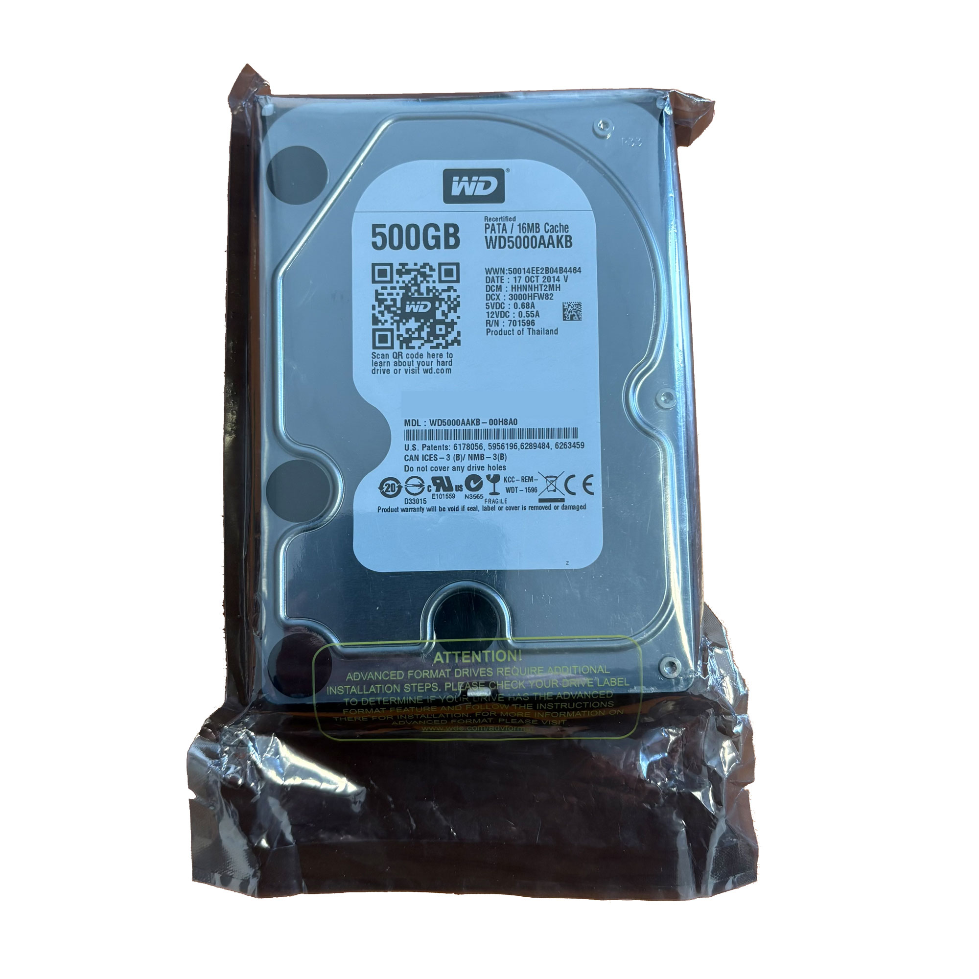 WD 500GB IDE HDD WD5000AAKB